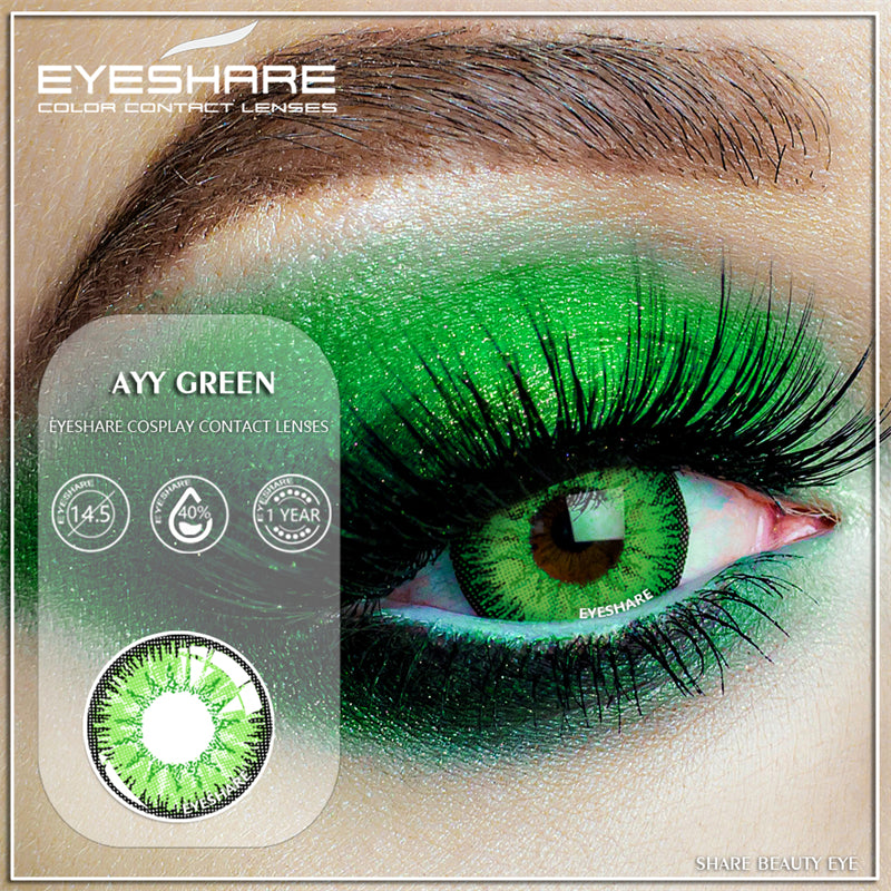 Cosplay AYY Green 14.5mm 1 Pair | 1 Year