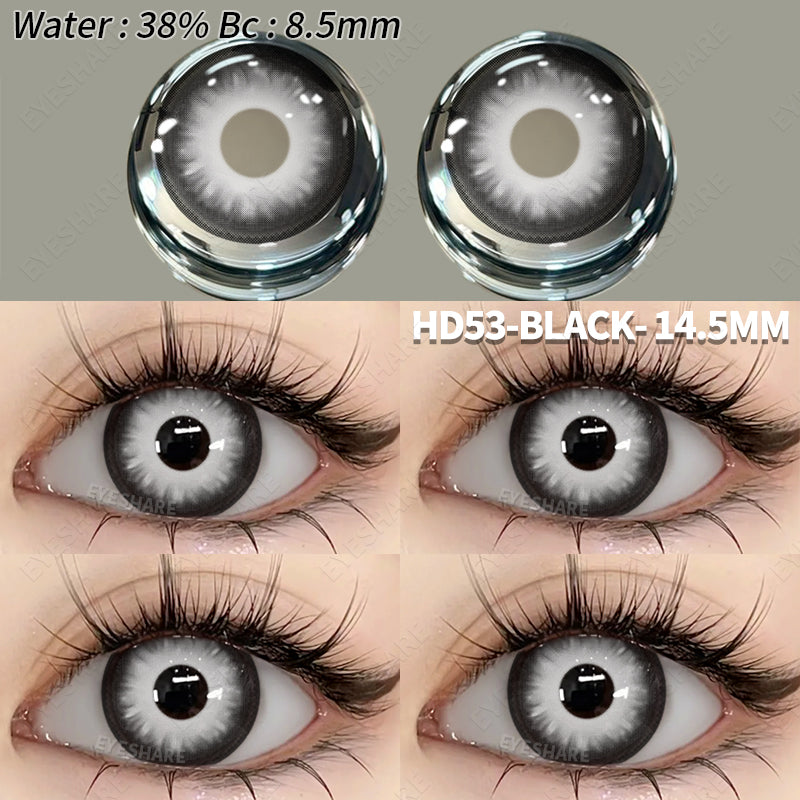 EYESHARE Colored Contact Lenses Halloween Cosplay HD53 Black