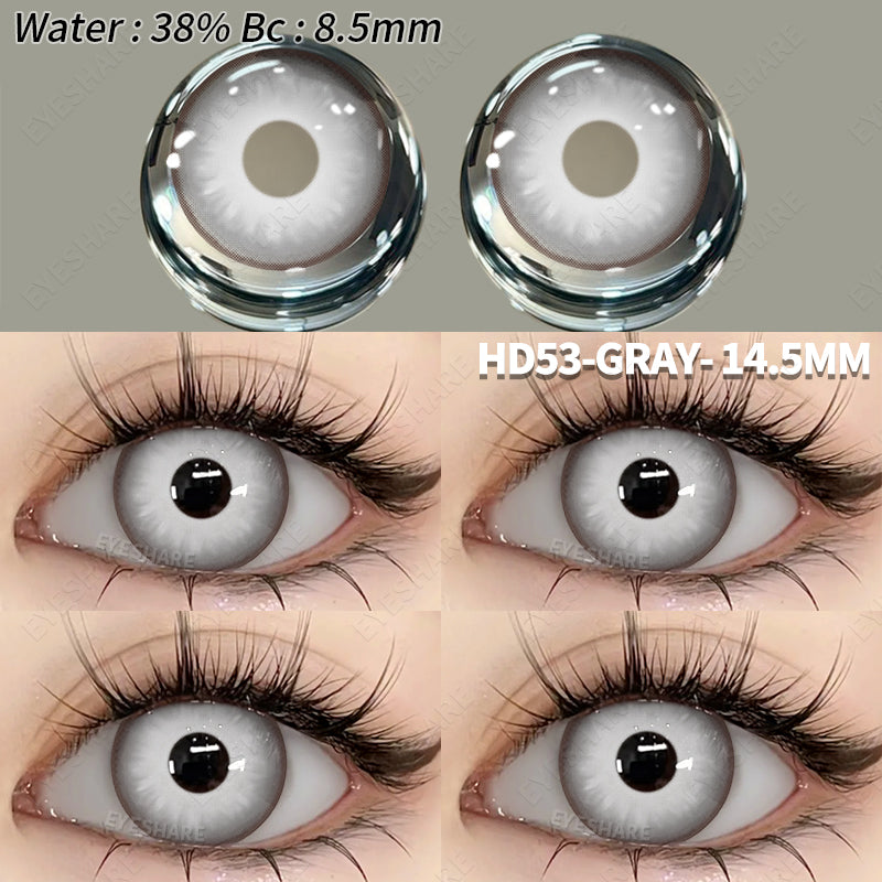 EYESHARE Colored Contact Lenses Halloween Cosplay HD53 Gray Lenses
