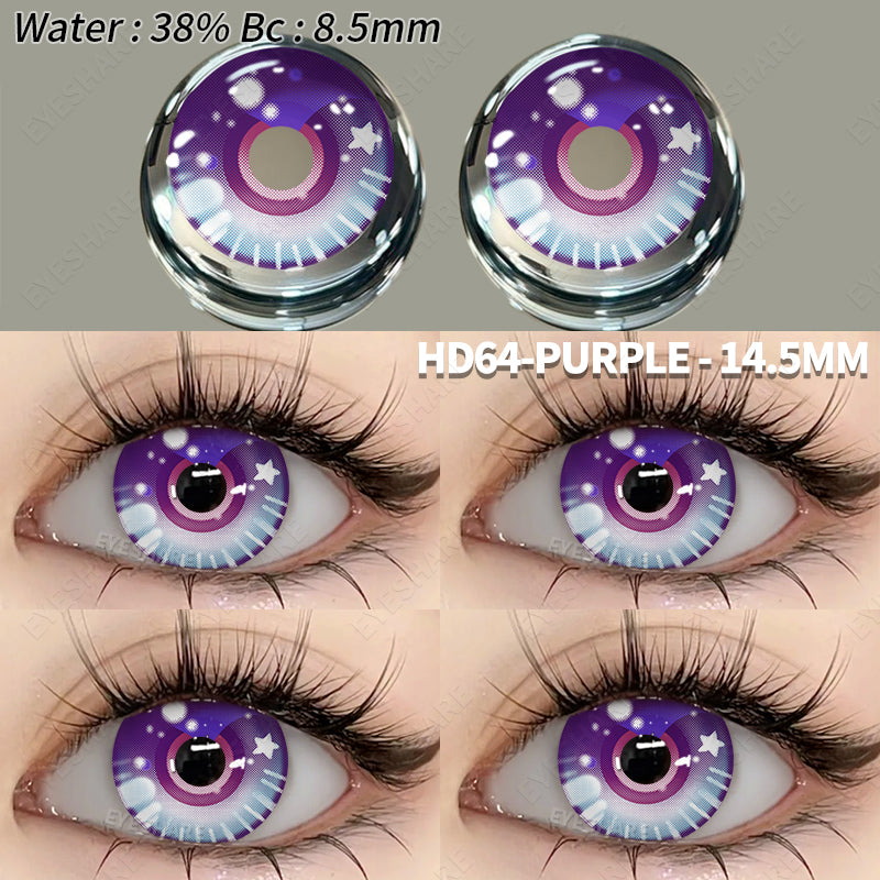 EYESHARE Cosplay Lenses Halloween HD64 Purple Colored Contact