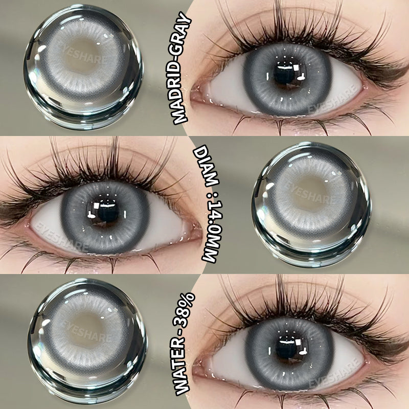 Cosplay Madrid Gray 14.0mm 1 Pair | 1 Year