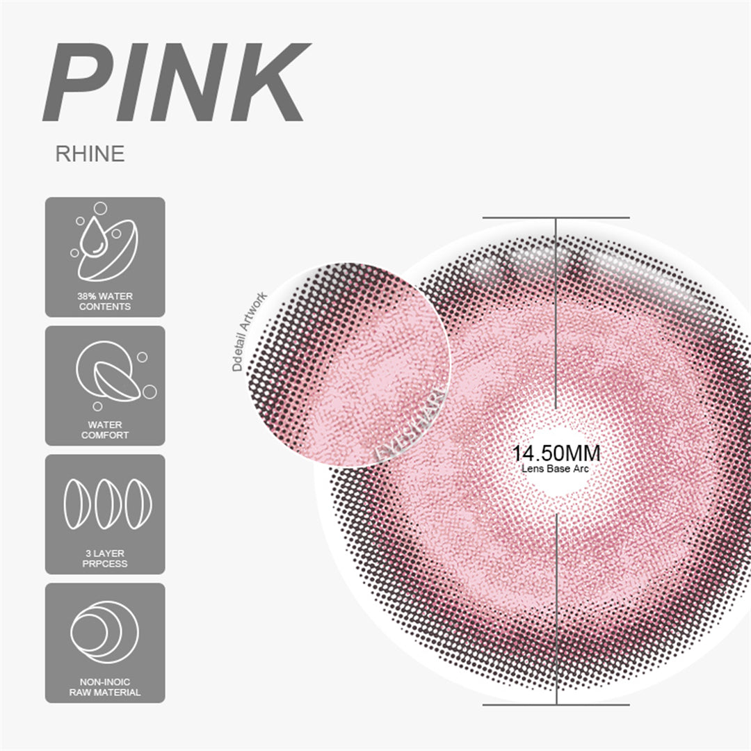 Cosplay Rhine Pink 14.5mm 1 Pair | 6 Months