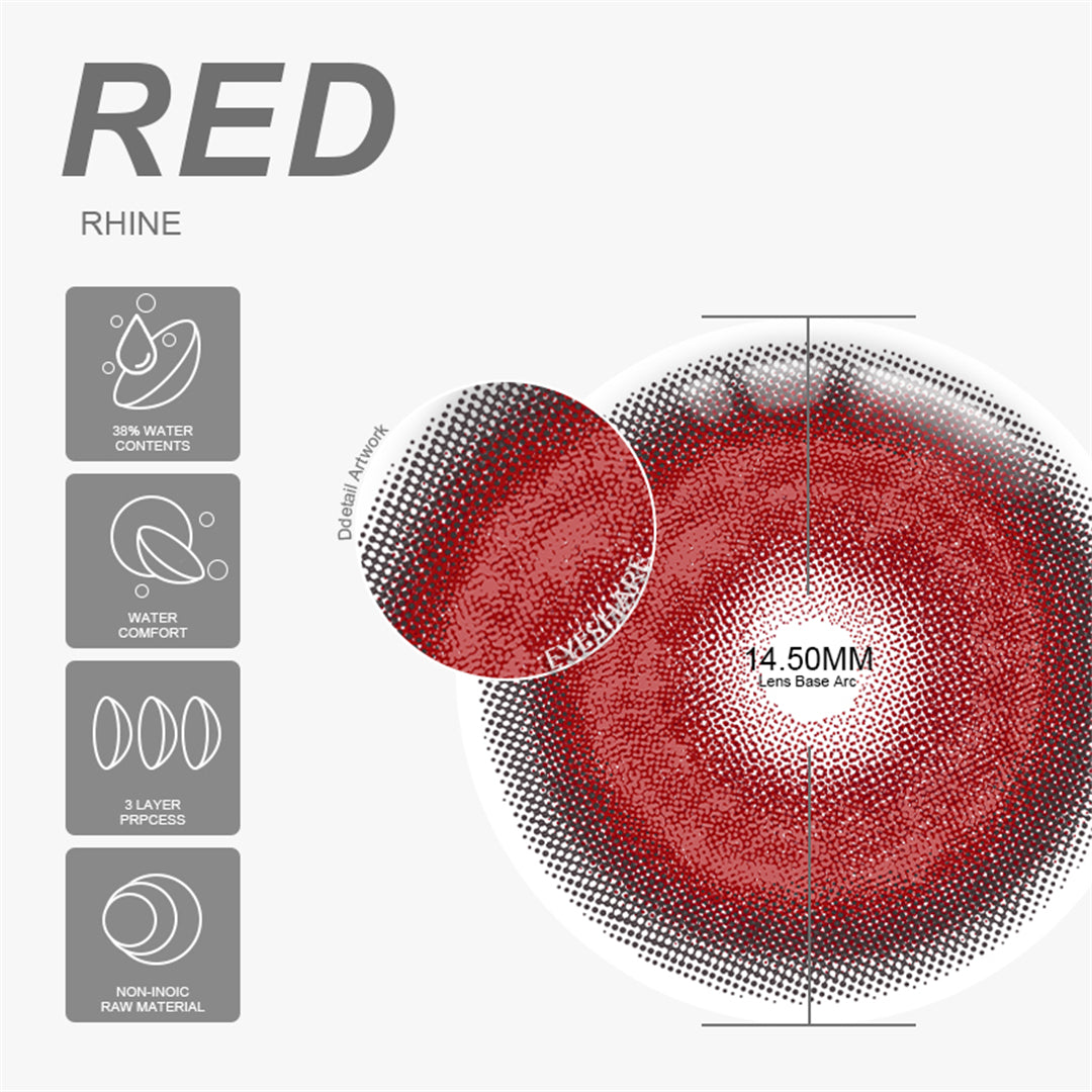 Cosplay Rhine Red 14.5mm 1 Pair | 6 Months