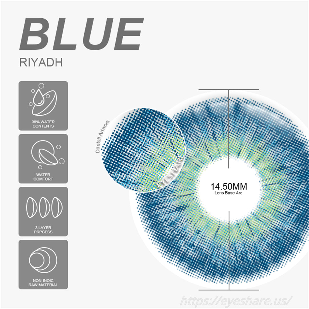 Riyadh Blue 14.5mm 1 Pair | 6 Months