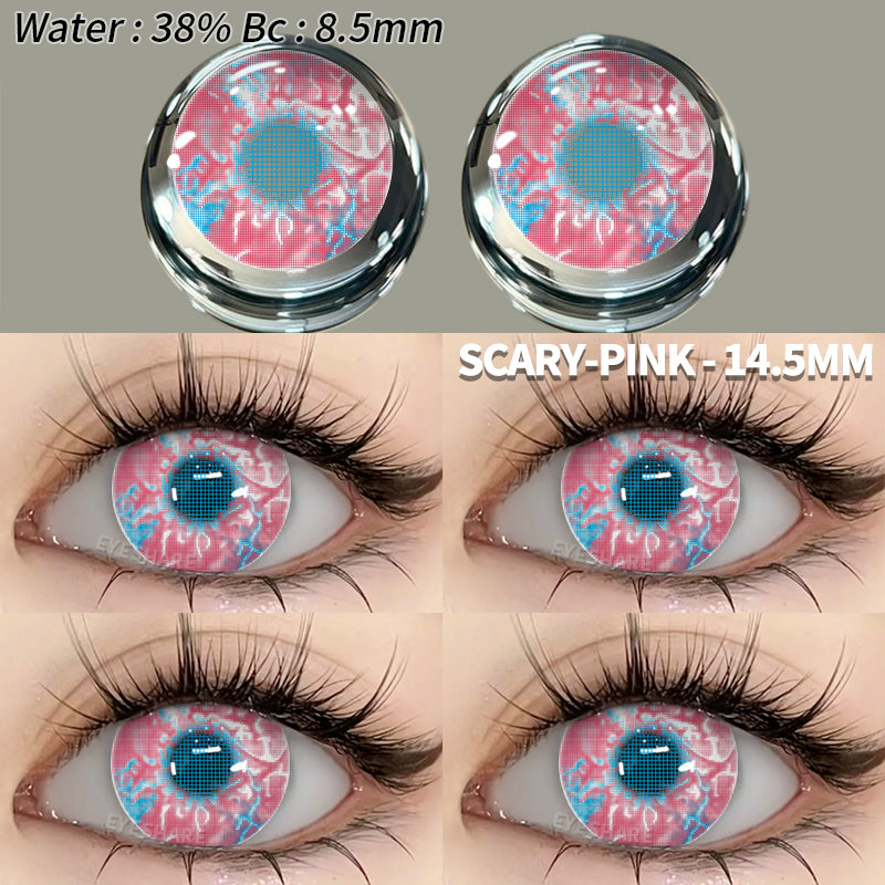 EYESHARE Cosplay Color Contact Lenses SCARY PINK Halloween Lenses