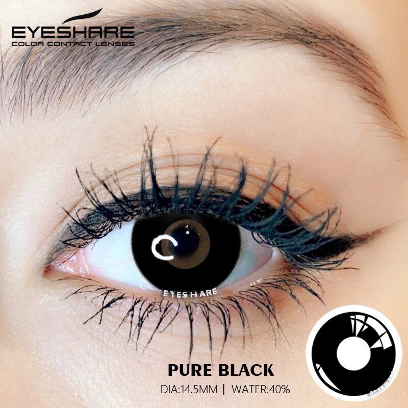 Cosplay Pure Black 14,5 mm 1 par | 1 año