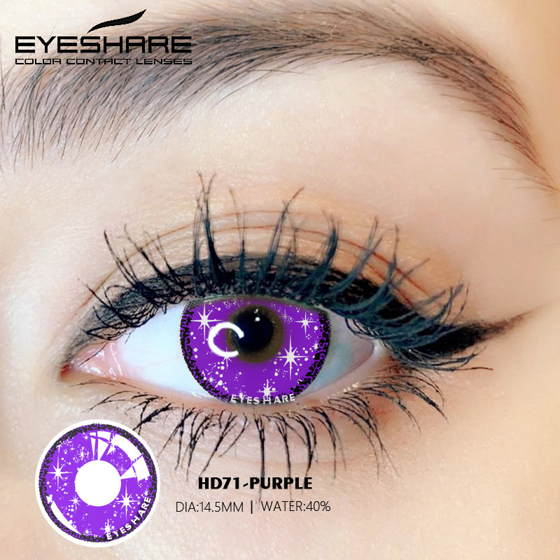 Cosplay HD71 Purple 14.5mm 1 Pair | 1 Year