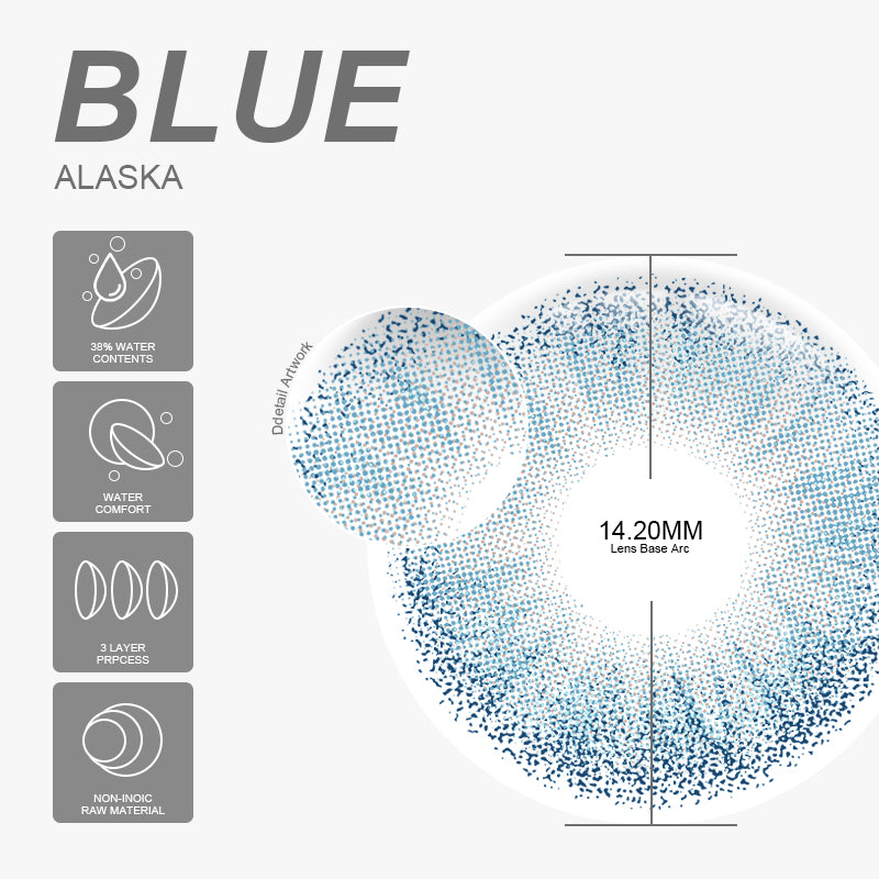Alaska Blue 14.2mm 1 Pair | 6 Months