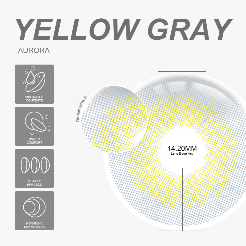 Aurora Yellow Gray 14,2 mm 1 par | 1 año