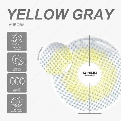 Aurora Yellow Gray 14,2 mm 1 par | 1 año