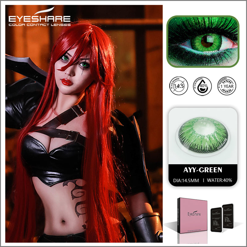 Cosplay AYY Green 14.5mm 1 Pair | 1 Year