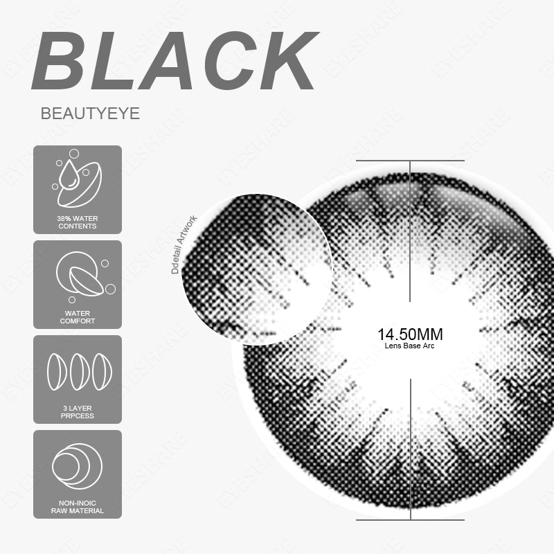 Beautyeye Black 14,5 mm 1 par | 1 año