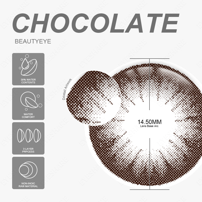 Beautyeye Chocolate 14,5 mm 1 par | 1 año