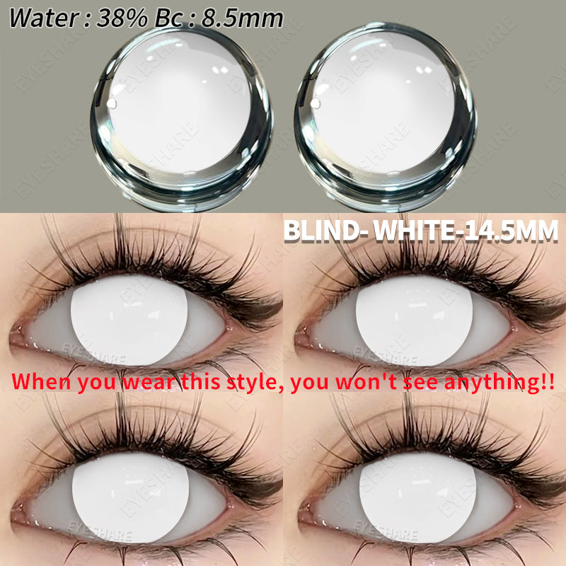 EYESHARE Cosplay Color Contact Lenses Blind White Halloween 14.5mm