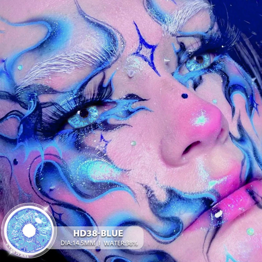 Cosplay HD38 Blue 14.5mm 1 Pair | 1 Year