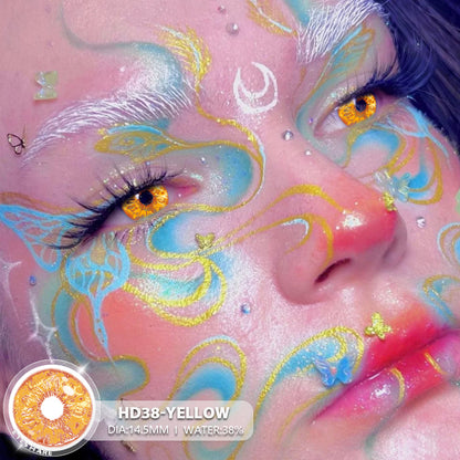 Cosplay HD38 Yellow 14.5mm 1 Pair | 1 Year