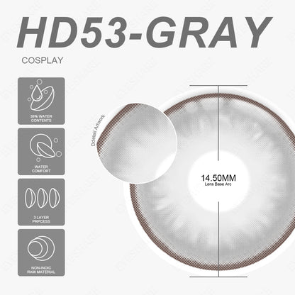 Cosplay HD53 Gray 14.2mm 1 Pair | 1 Year