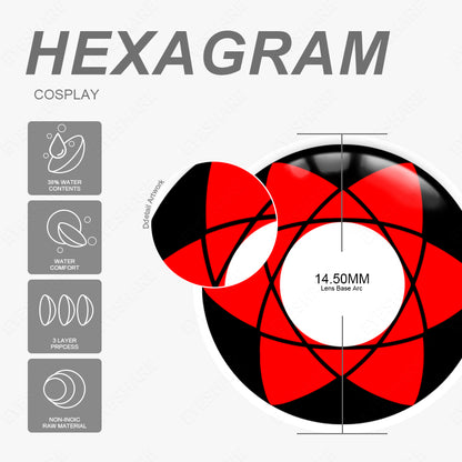 Cosplay HEXAGRAM 14,5 mm 1 par | 1 año