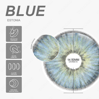 Estonia Blue 14.5mm 1 Pair | 1 Year
