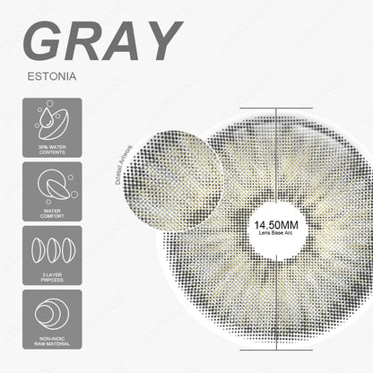 Estonia Gray 14.5mm 1 Pair | 1 Year