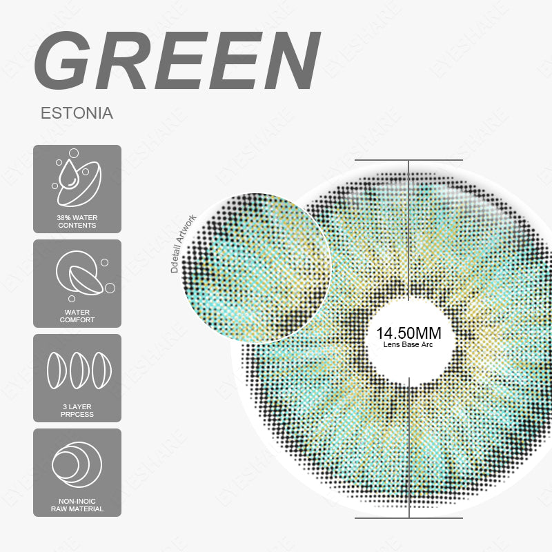 Estonia Green 14,5 mm 1 par | 1 año