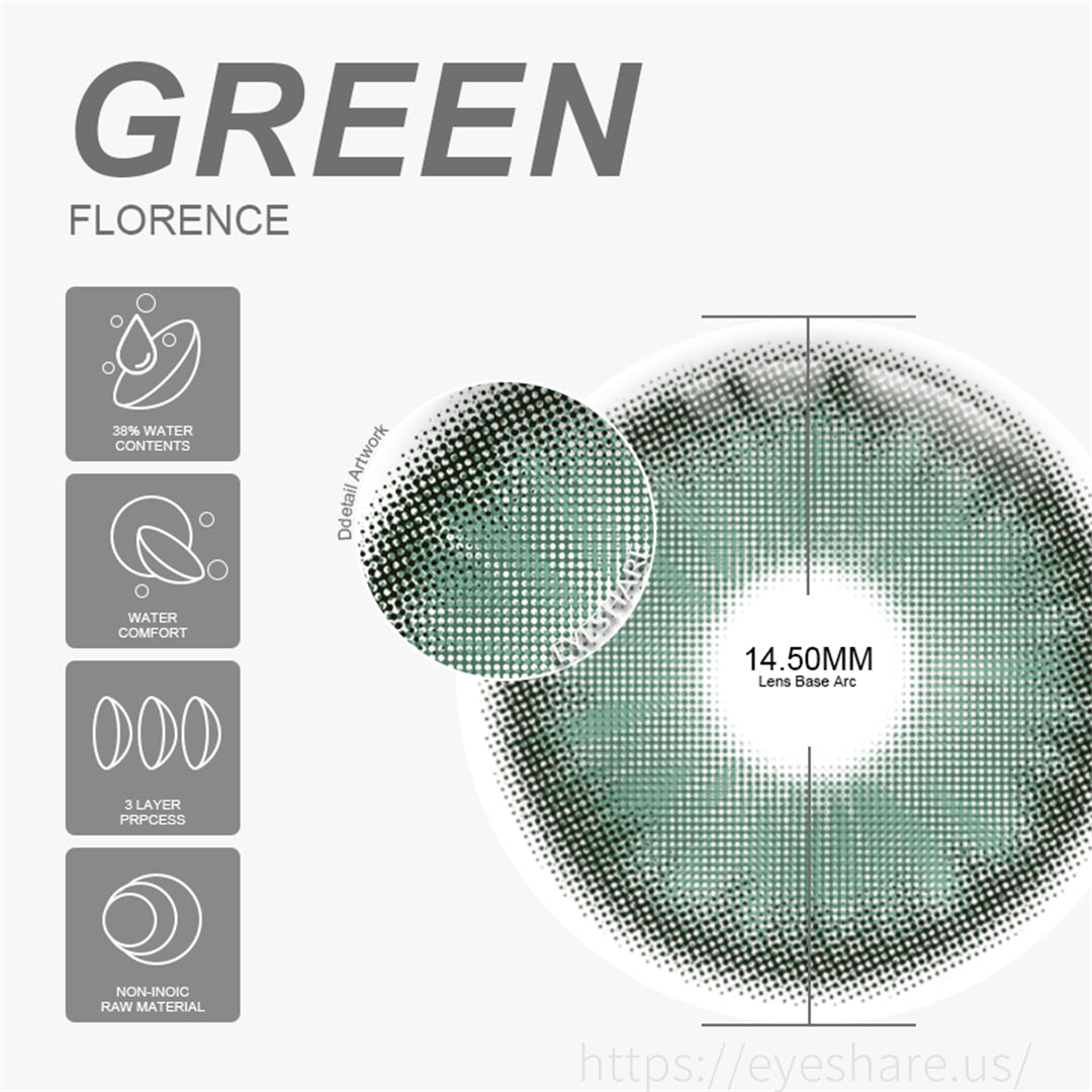 Florence Green 14.5mm 1 Pair | 6 Months