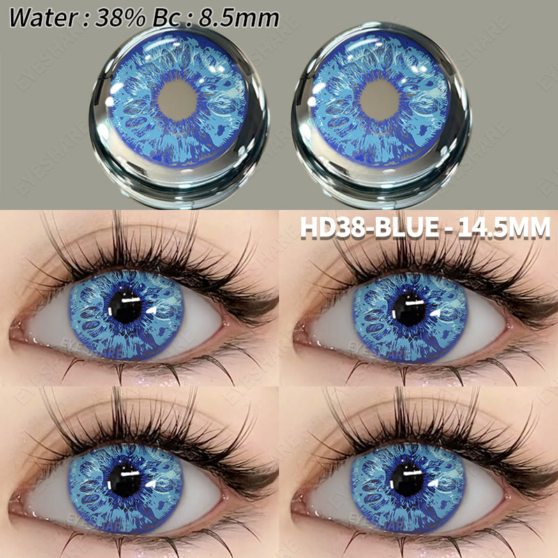 Cosplay HD38 Blue 14.5mm 1 Pair | 1 Year