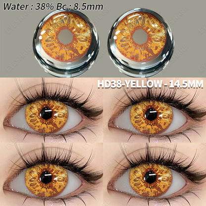 Cosplay HD38 Yellow 14.5mm 1 Pair | 1 Year