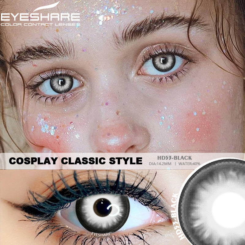 EYESHARE Colored Contact Lenses Halloween Cosplay HD53 Black