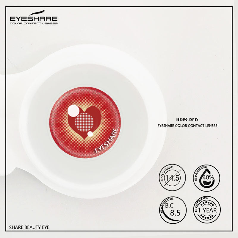 Cosplay HD59 Red 14.5mm 1 Pair | 1 Year