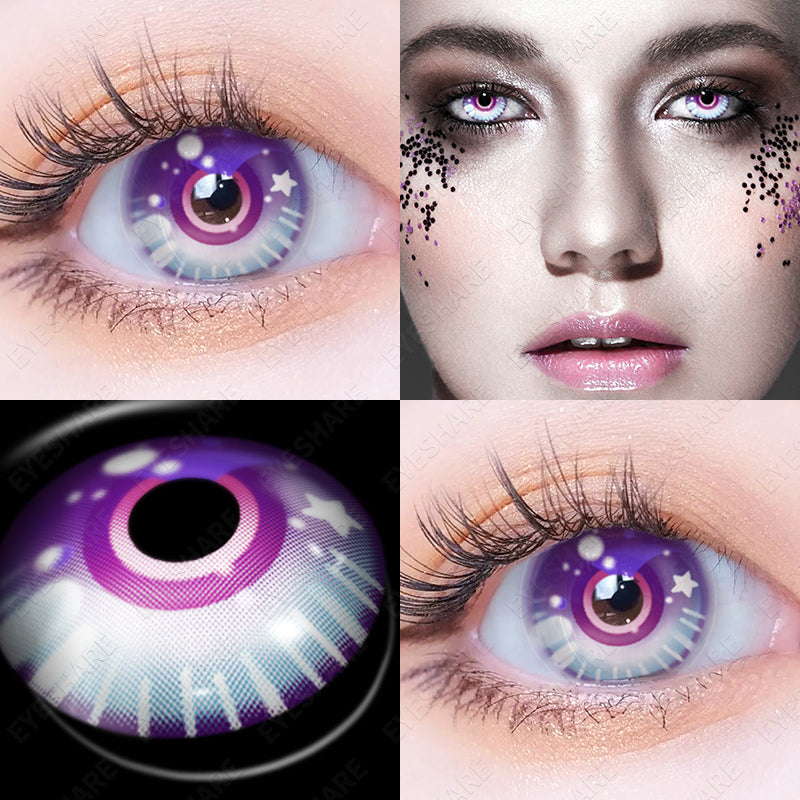 EYESHARE Cosplay Lenses Halloween HD64 Purple Colored Contact