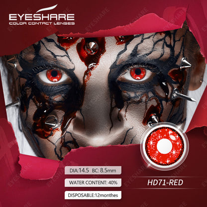 Cosplay HD71 Red 14.5mm 1 Pair | 1 Year