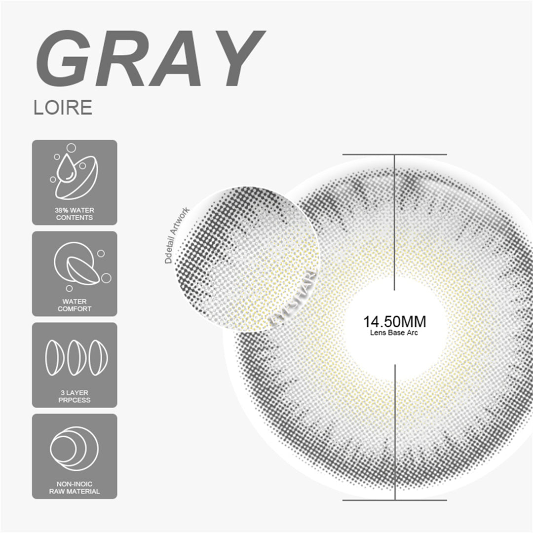 Loire Gray 14.5mm 1 Pair | 6 Months