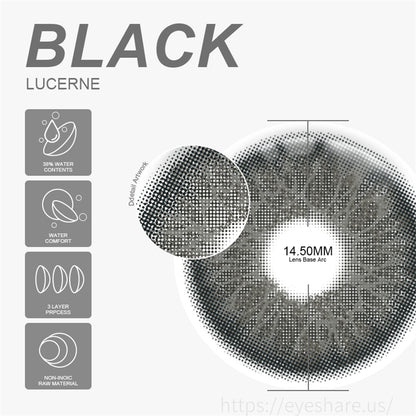 Lucerne Black 14.5mm 1 Pair | 6 Months