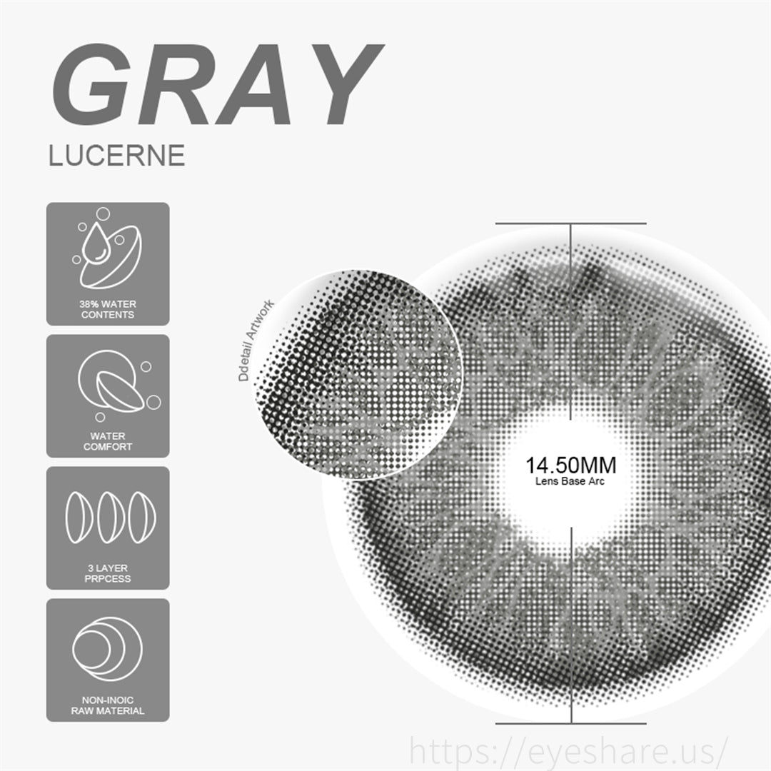 Lucerne Gray 14.5mm 1 Pair | 6 Months