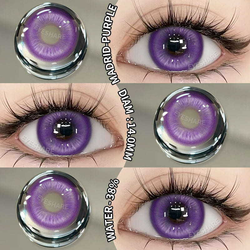 Cosplay Madrid Purple 14.0mm 1 Pair | 1 Year