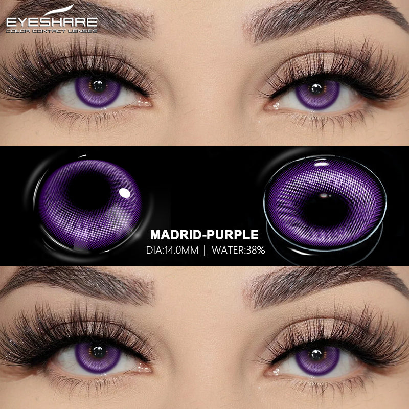 Cosplay Madrid Purple 14.0mm 1 Pair | 1 Year