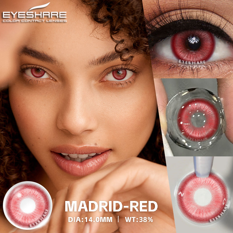 Lentes NEBULA-RED Anime Halloween Cosplay 14.0mm