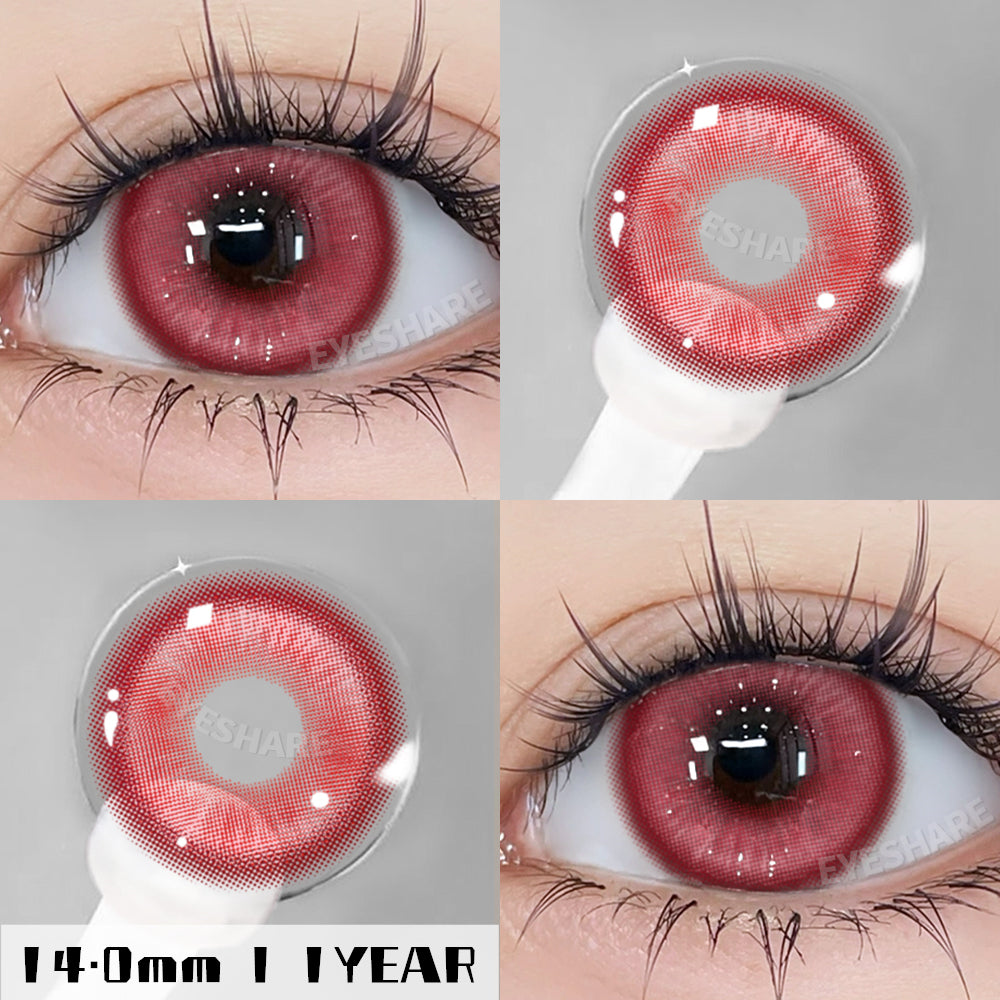 Lentes NEBULA-RED Anime Halloween Cosplay 14.0mm
