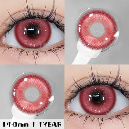 Lentes NEBULA-RED Anime Halloween Cosplay 14.0mm