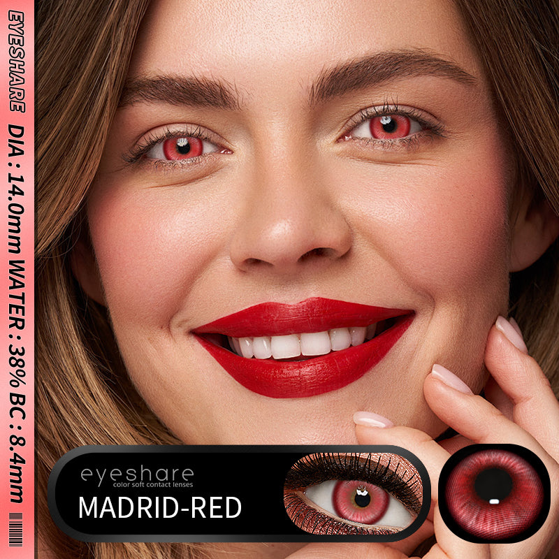 Lentes NEBULA-RED Anime Halloween Cosplay 14.0mm