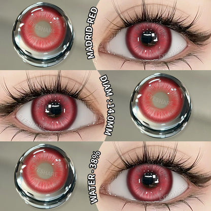 Lentes NEBULA-RED Anime Halloween Cosplay 14.0mm