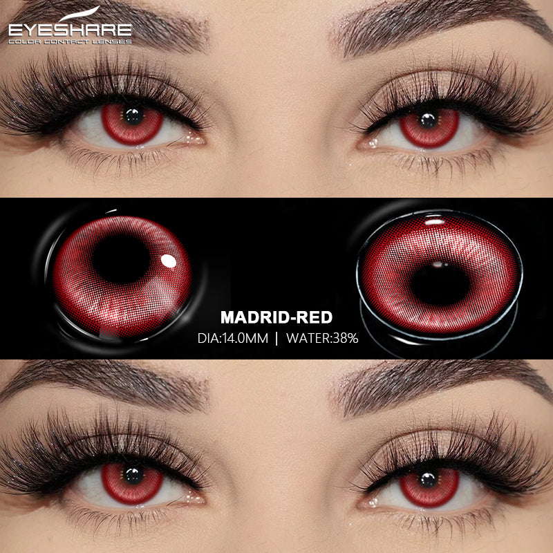 Lentes NEBULA-RED Anime Halloween Cosplay 14.0mm