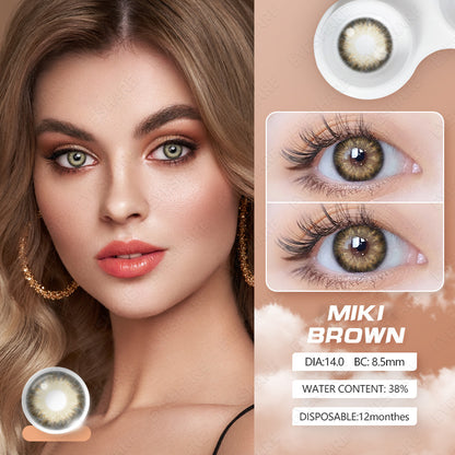 Miki Brown 14.0mm 1 Pair | 1 Year