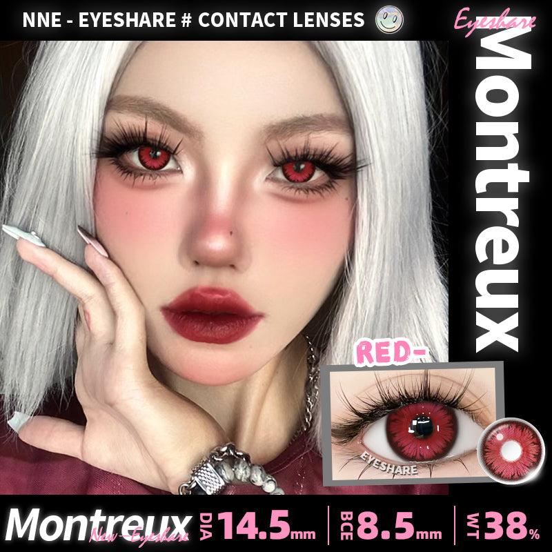 EYESHARE Anime Color Contact Lenses Montreux Red Halloween Cosplay