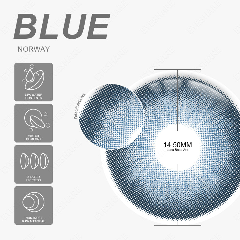 Azul noruego 14,5 mm 1 par | 1 año