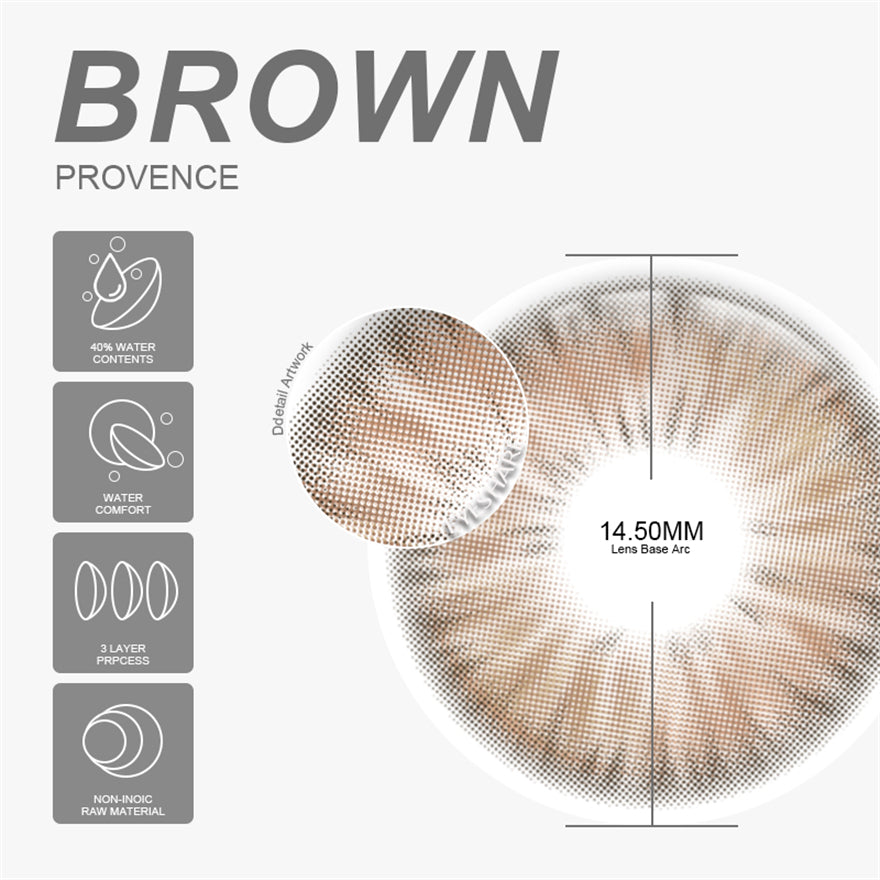Provence Brown 14.5mm 1 Pair | 1 Year