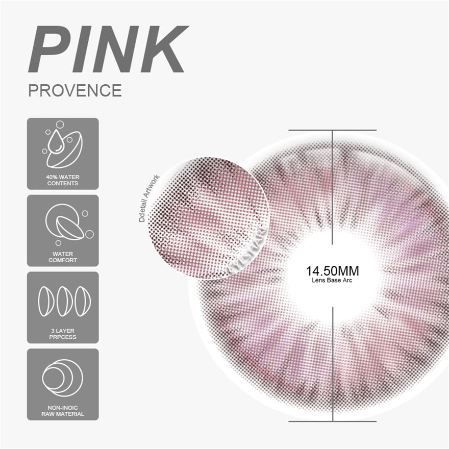 Provence Pink 14.5mm 1 Pair | 1 Year