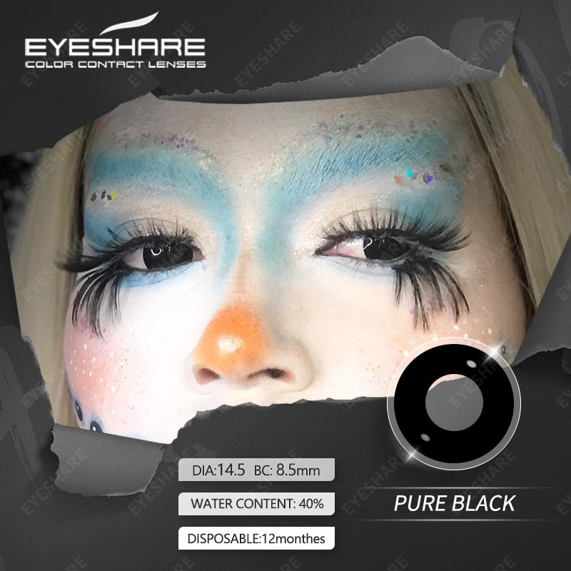 Cosplay Pure Black 14,5 mm 1 par | 1 año