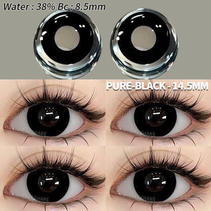 Cosplay Pure Black 14,5 mm 1 par | 1 año